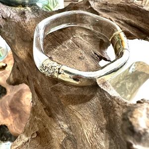 Alexis Bittar Clear Lucite Hinged bracelet